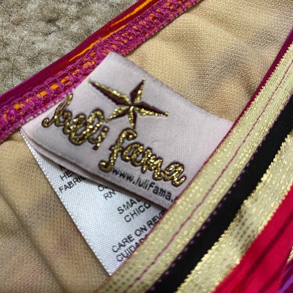 Luli Fama Striped Halter  & Gold Ring Bikini - Picture 4 of 4